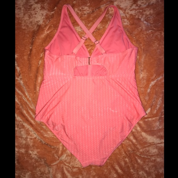 Terra & Sky faux tankini swimsuit - coral - Picture 3 of 5